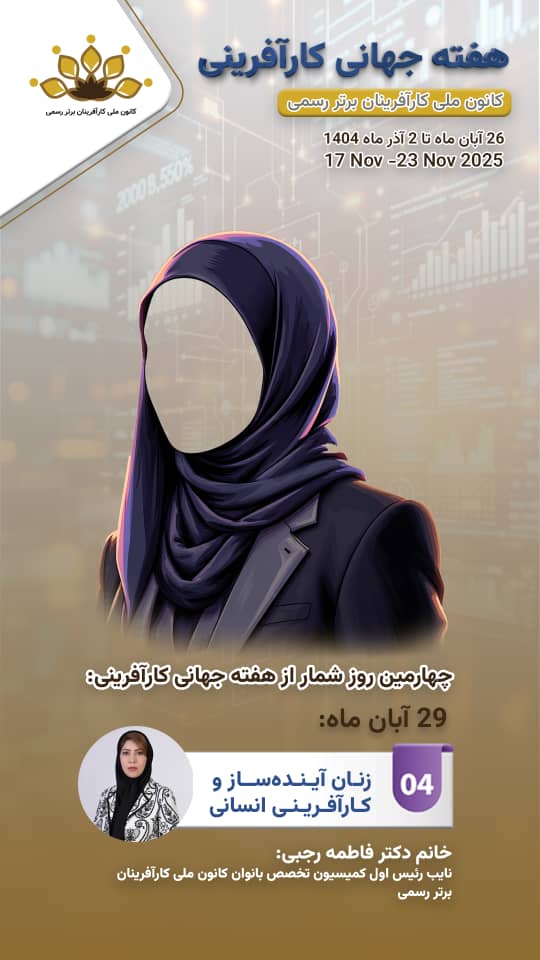 شعار چهارمین روز از هفته جهانی کارآفرینی: کارآفرینی بانوان و کارآفرینی انسانی